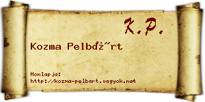 Kozma Pelbárt névjegykártya